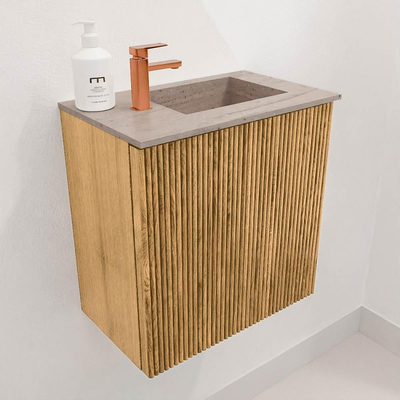 Mondiaz JOYA-DLUX 40cm meuble de toilette - couleur Oak - Lavabo FAYE position Droite 1 trou de robinet couleur Saba.