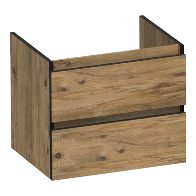 BRAUER Joy Edge wastafelonderkast 60 2 softclose lades - greeploos - 1 sifon uitsparing - Chateau