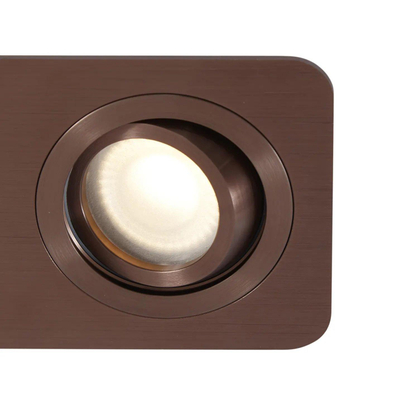 QAZQA Alberto Ensemble de spots encastrés - 2 spots - 11x17,5cm - y compris ampoule LED claire - IP44 - Rectangulaire - Bronze