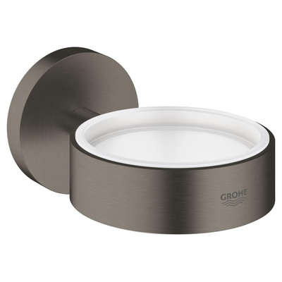 GROHE Essentials Porte-gobelet - avec verre - montage mural - graphite brossé hard