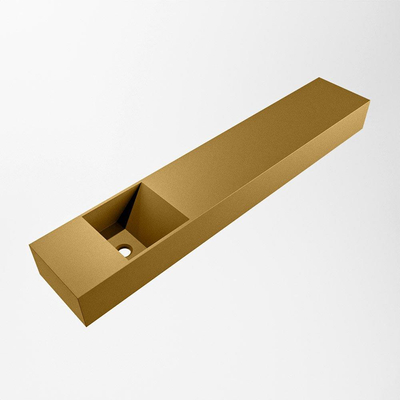 Mondiaz TYNE Lavabo compact - 120x23x12cm - vasque à gauche - sans trous de robinet - solid surface - Oro