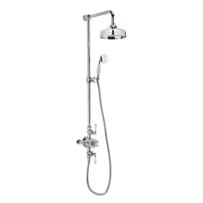 Crosswater Belgravia Colonne de douche avec barre glissante et douchette à main et douche de tête 20cm chrome