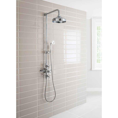 Crosswater Belgravia Colonne de douche - barre glissante - douchette à main - douche de tête 20cm - chrome