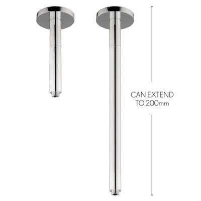 Crosswater Kai Douchearm - 20cm - plafond - hoogglans chroom