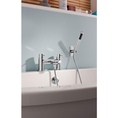 Crosswater Kai Lever Robinets de bain sur gorge - 2 trous - avec set douche à main - chrome