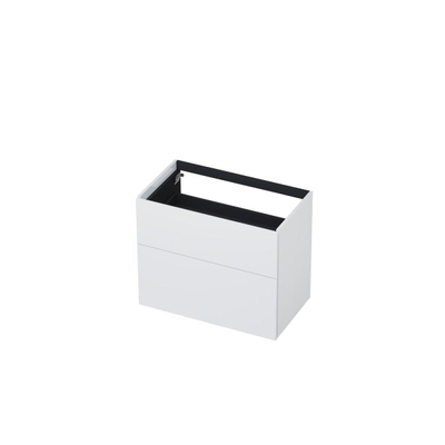 INK Wastafelonderkast - 80x45x65cm - 2 lades - push to open - MDF lak - Hoogglans wit