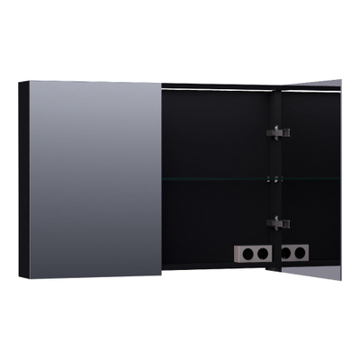 BRAUER Impress Deluxe spiegelkast – 100x70x15 cm – LED-verlichting – Zwart mat