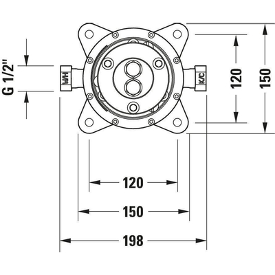 Duravit Universal élément de base mitigeur de bain 1 gr encastré 150x160x150mm blanc