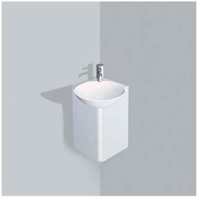 Alape Insert Meuble lavabo d'angle 25x25cm avec trou pour robinetterie sans trop-plein avec bonde Blanc