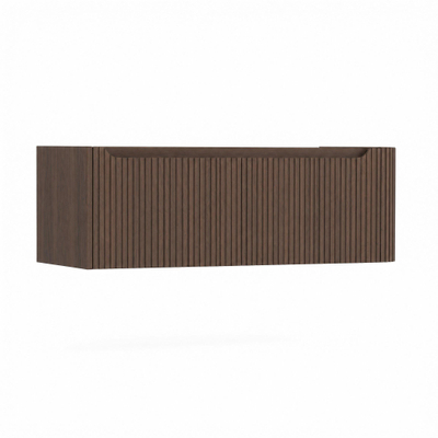 H&R Badmeubelen Juice Meuble sous lavabo - 120x45x40cm - angle droit arrondi - 2 tiroirs - poignée intégrée - café