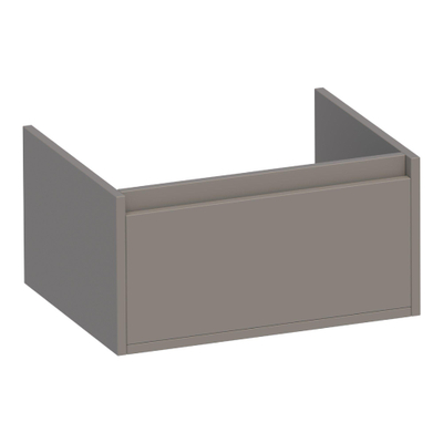 BRAUER Hope wastafelonderkast - 59x30x45.5cm - 1 softclose lade greeploos - 1 sifon uitsparing - mat taupe