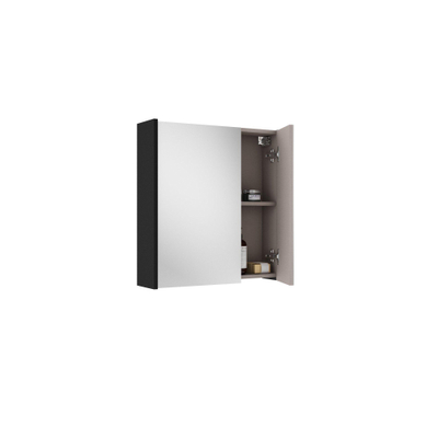 Adema Chaci Armoire de toilette 60cm avec panneau latéral Noir mat