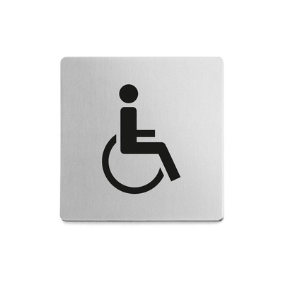Zack Indici Pictogramme utilisateur de fauteuil roulant 12.5X10X0.5cm Inox Mat Satiné