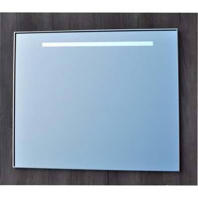 Sanicare Qmirrors LED Spiegel met Cool White Leds 80cm Sensor schakelaar 1 x horizontale strook omlijsting chroom