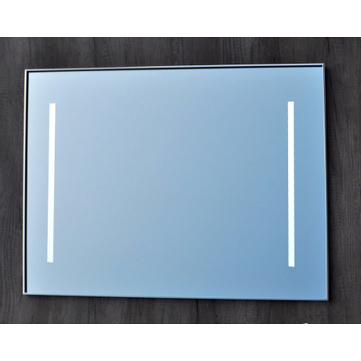 Sanicare Qmirrors LED Spiegel met Cool White Leds 100cm Sensor schakelaar 2 x verticale strook alu omlijsting