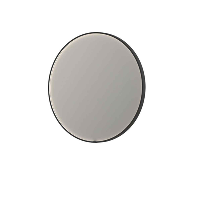 INK SP24 Miroir - 100x4x100cm - LED en bas et en haut changement de couleur - dimmable - Chauffage de miroir - rond - dans un cadre en acier - aluminium noir mat