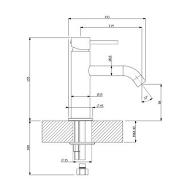 Plieger Napoli robinet de lavabo avec bec fixe cold start chrome