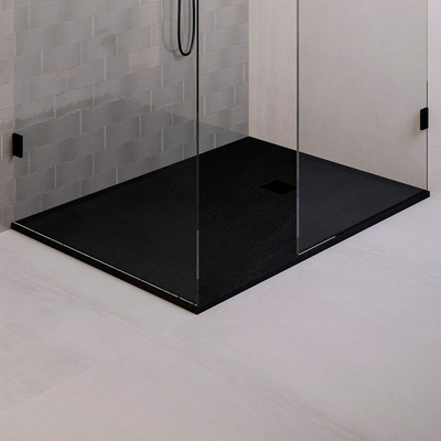 BRAUER Asteroid Receveur de douche 100x160 incl. antidérapant et antibactérien marbre minéral noir mat
