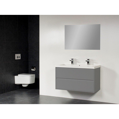 Saniclass New Future XXS Foggia Meuble salle de bain 100cm avec miroir gris