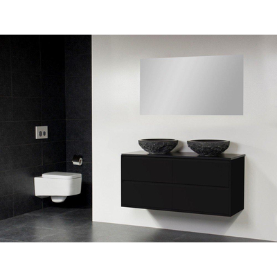 BRAUER New Future Corestone13 Meuble salle de bain avec vasque à poser martelé 120cm avec miroir noir