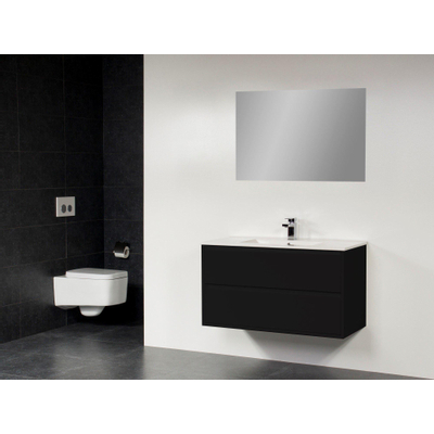 Saniclass New Future Empoli Meuble salle de bain 100cm avec miroir noir