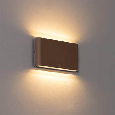 QAZQA Batt Applique murale - 17.5x9x3cm - incl. LED - IP65 - rouille mate (cuivre)