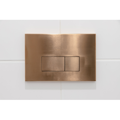 Geberit Duofix Element - UP320 - QeramiQ metal bedieningsplaat - wand - 112cm - rechthoekige knoppen - metaal - geborsteld koper