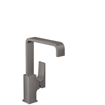Hansgrohe Metropol Wastafelkraan - 230 met push open waste - met 120° draaibare uitloop 16.5cm - geborsteld zwart chroom