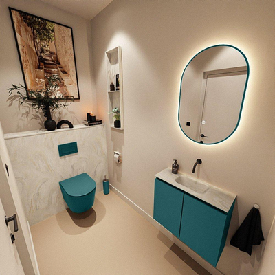 MONDIAZ TURE-DLUX 60cm toiletmeubel Smag. EDEN wastafel Ostra positie midden. Zonder kraangat.