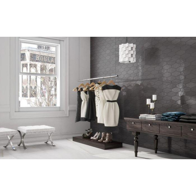 ÉCHANTILLON Terravito Bedoro Carrelage murale - 10x20cm - 8.5mm - Rectangle - Graphite Brillant