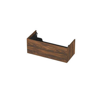 INK Wastafelonderkast - 100x45x37.6cm - 1 lade - push to open - met recht opdekfront - MFC - Noten