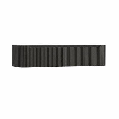 H&R Badmeubelen Juice Wastafelonderkast - 180x45x40cm - afgeronde hoeken - 3D-front - 2 lades - geïntegreerde greep - basalt