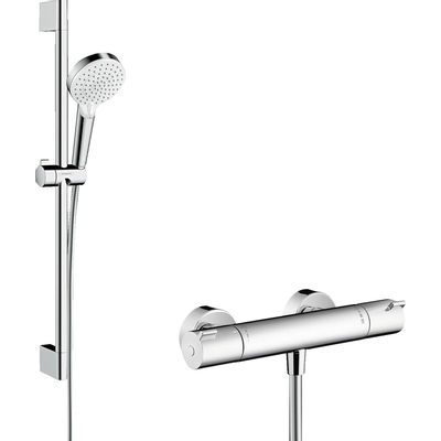 Hansgrohe Ecostat thermostaat+stang 65+crometta vario handd.wit-chr. TWEEDEKANS