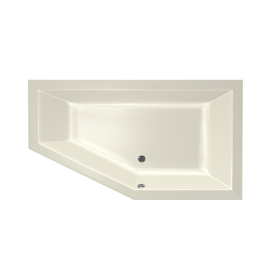 Xenz Society Baignoire d'angle - 160x90x53 - bonde au milieu - Droite - acrylique - pergamon