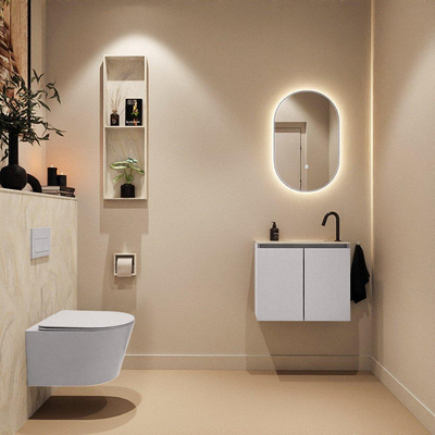 MONDIAZ TURE-DLUX Meuble toilette - 60cm - Cale - EDEN - vasque Ostra - position droite - 1 trou de robinet