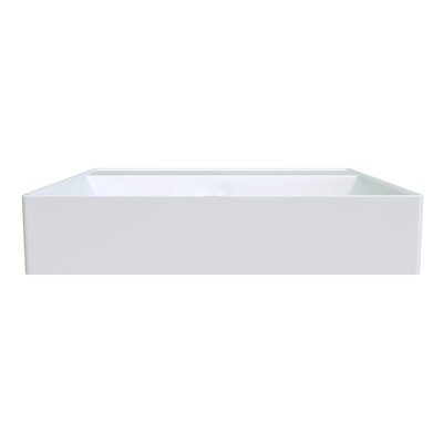 Arcqua Edge Opbouw Wastafel - 60x47x12cm - zonder kraangat - cast marble - mat wit