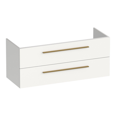 BRAUER Trust wastafelonderkast 120 excl. opbouwgrepen 2 softclose lades en 2 sifon uitsparingen - mat wit