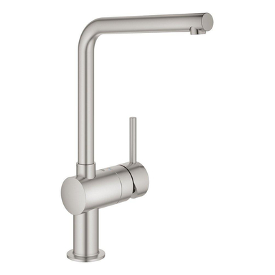 GROHE Minta Mitigeur de cuisine - haut - bec en L - SuperSteel brossé