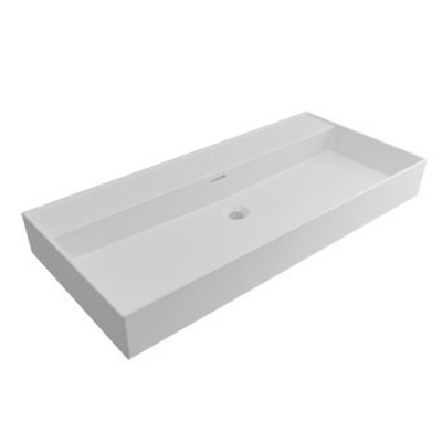 Plieger Kansas wastafel zonder kraangaten met overloop 100x46.6cm matwit