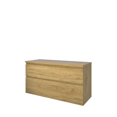 Proline top ensemble meuble 120x46x63.2cm meuble a symétrique chêne idéal et plaque de recouvrement chêne idéal