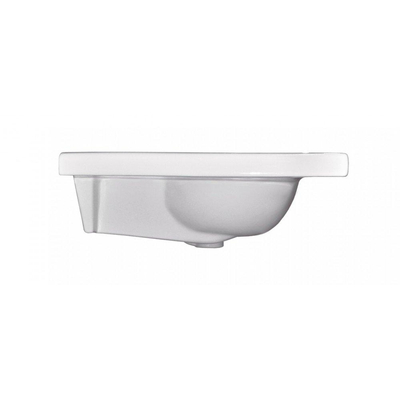 Saniclass Palermo Meuble lavabo - 140x47x3.5cm - trop-plein - 2 lavabos gauche/droite - 2 trous de robinet - céramique - blanc
