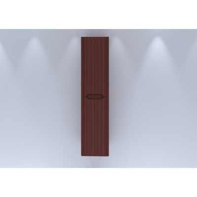 H&R badmeubelen Juice Hoge Kast - 40x35x170cm - met ronde hoeken - 3D-front - 2 deuren - rechtsdraaiend - terra mat