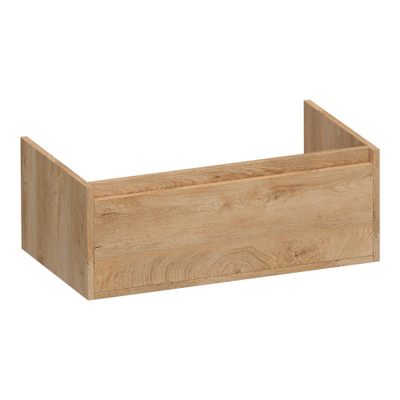 BRAUER Hope wastafelonderkast - 80x30x45.5cm - 1 softclose lade greeploos - 1 sifon uitsparing - Forest Tan