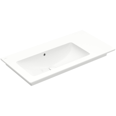 Villeroy & Boch Venticello Lavabo pour meuble avec lavabo gauche 100x50cm sans trou pour robinetterie avec trop plein ceramic+ blanc