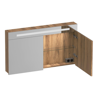 BRAUER Promise spiegelkast - 120x70x15cm -- met verlichting 2 spiegeldeuren Honey