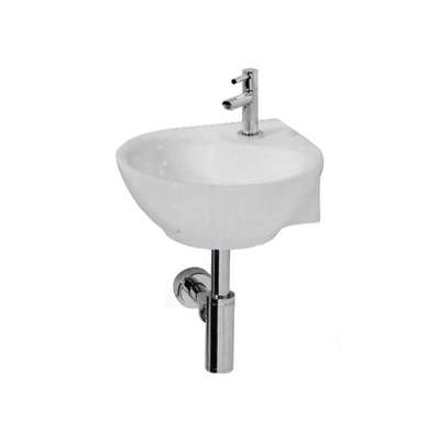 Wiesbaden Porta hoekfonteinset – 35x35x14.5 cm – keramiek wit – chromen kraan