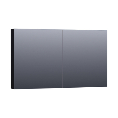 BRAUER Dual Spiegelkast - 120x70x15cm - 2 links- rechtsdraaiende spiegeldeur - MDF - mat zwart