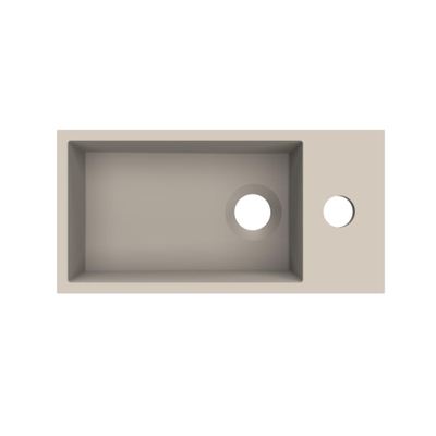 Arcqua Flair fontein - 36x18x9cm - cast marble - 1 kraangat - rechts - mat klei