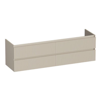 BRAUER Joy Wavy wastafelonderkast 160 4 softclose lades - greeploos - 2 sifon uitsparingen - mat beige