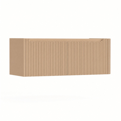 H&R Badmeubelen Juice Wastafelonderkast - 120x45x40cm - rechterhoek afgerond - 3D-front - 2 lades - geïntegreerde greep - peach